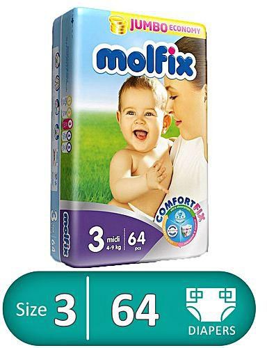 Molfix Diapers - Size 3 - 64 Pcs