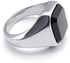 Classic black stone stainless steel ring size 9
