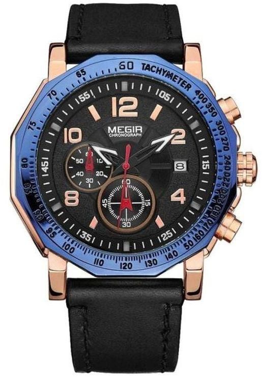 Megir ML2048GREBK-1N0 analog leather watch for men