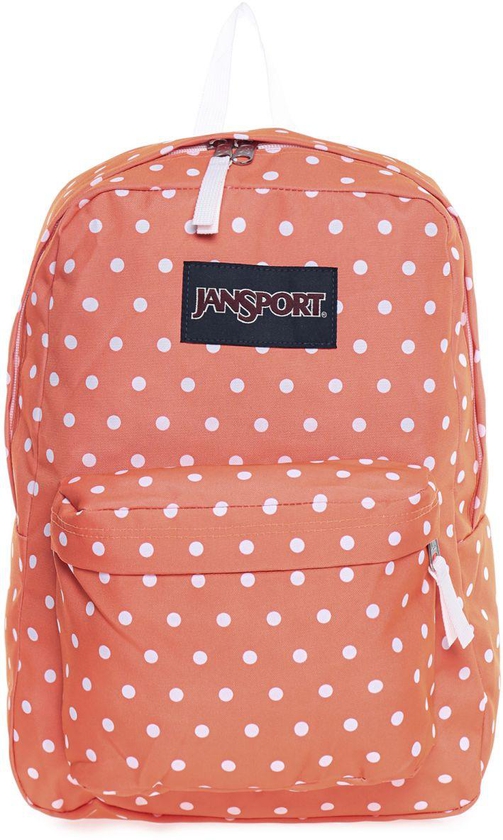 Jansport JS00T5010P7 Superbreak Backpack for Unisex, Tahitian Orange/White Dots