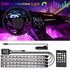 Generic-Cigarette Car LED Strip Light, 4pcs 36 LED DC 12V Multicolor Music Car Interior Light LED Under Dash Lighting Kit with Sound Active Function &amp; Wireless Remote Control