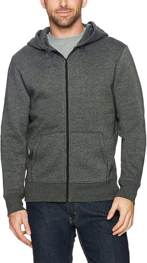 Casual Zipped Hooded Sweatshirt - Dark Grey