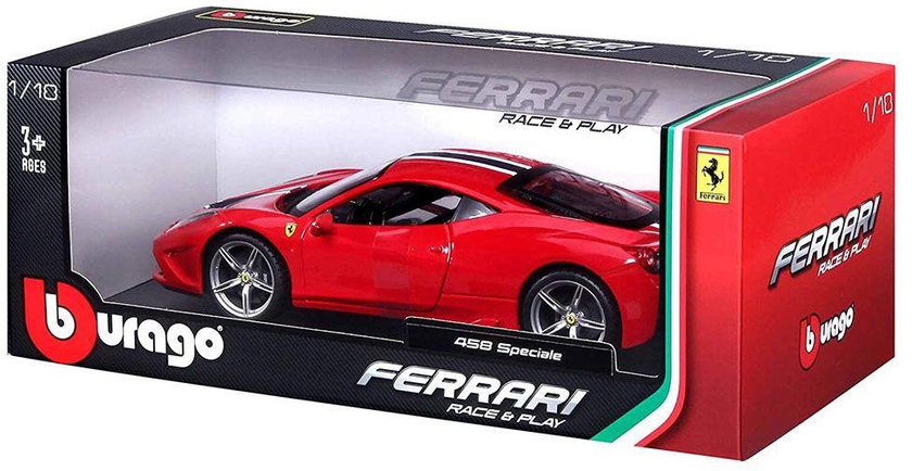 Bburago - Ferrari Race & Play 458 Speciale Vehicle - Red- Babystore.ae
