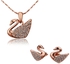 18k Rose Gold Plated Jewelry Set, Necklace/Earrings with Austrian crystals