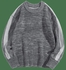 Crew Neck Stripe Trim Rolled Sleeve Sweater - L