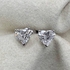Heart Earring With Cubic Zircon Stone In Silver Plated And Platinum