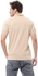 Red Cotton Classic Cotton Polo T-Shirt For Men -BEIGE