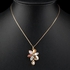 Blooming Flowers 18K Gold Plated Multi Color Stellux Austrian Crystal Pendant Necklace