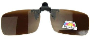 Clip On Flip Up Rectangular Polarized Sunglasses