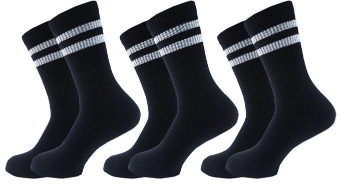 Set Of 3 Long Socks Men Black