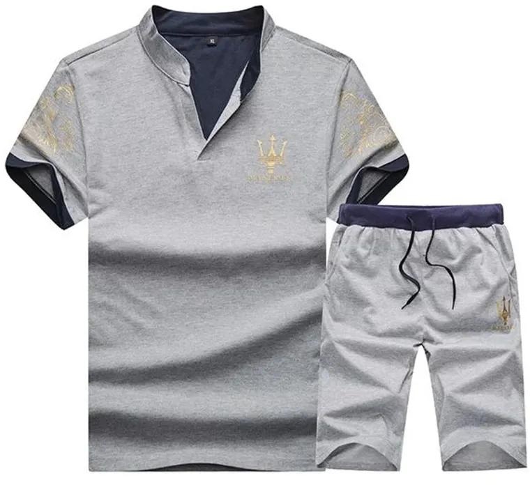 New men's casual two-piece short-sleeved shorts suit