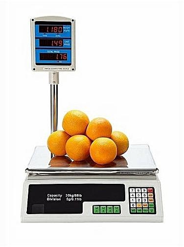 Generic ACS 30 Digital Weighing Scale - Silver