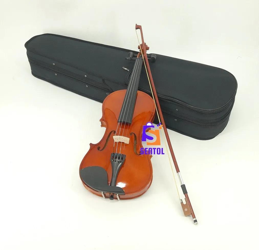 Generic Full Size 4-4 Violin with Bow, Rosin, and Hard Case
