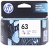 HP Ink Cartridge - 63, Multi Color