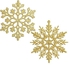 Q&W 57 Pieces Christmas Glitter Snowflake Plastic Snowflake Ornaments Snowflake Hanging Decorations Christmas Tree Decorations for Christmas Party and Home Decor (GOLD)