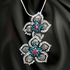 Dar Flower Shape Pendant Necklace For Women - Platinum Plated,High Quality