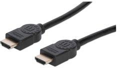 Manhattan Premium High Speed HDMI Cable with Ethernet HEC ARC 3D 4K@60Hz UHD 18 Gbps Bandwidth HDMI Male to Male 1m - Black