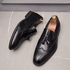 High Quality Men Genuine Leather Boats Tassel Loafers Formal Oxford Brogues Shoes (Black)
