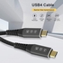 USB4 Cable Compatible with Thunderbolt 4, 8K 5K USB-C Cable 8K@60Hz 5K/4K 60Hz Video 40Gbps Data Transmissions Rate 20V 5A 100W Power Delivery 3in1 USB-C Cable External SSD eGPU (1Meter)