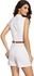 White Button Front Belted Romper