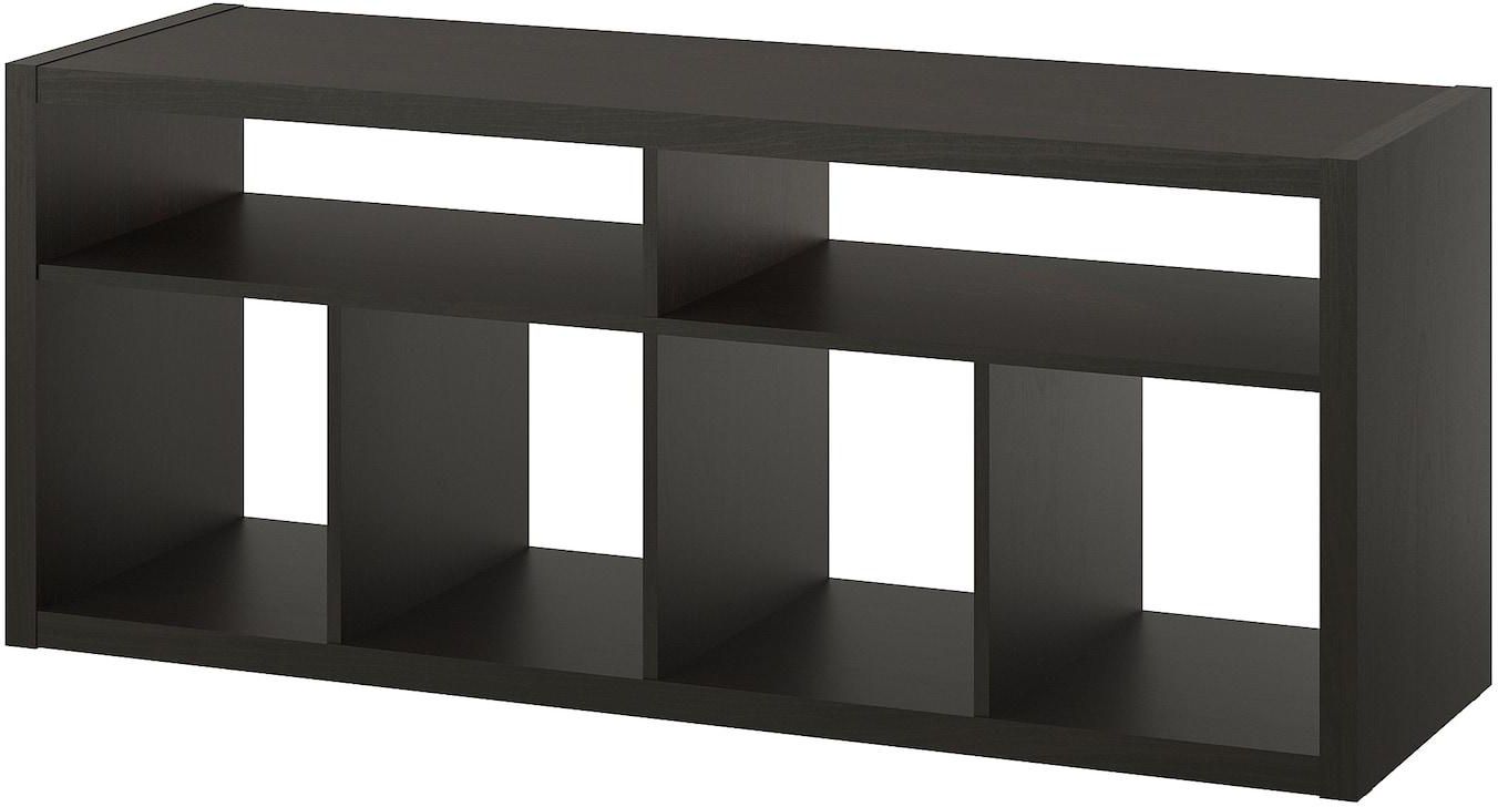 KALLAX طاولة تلفزيون - أسود-بني ‎147x60 سم‏