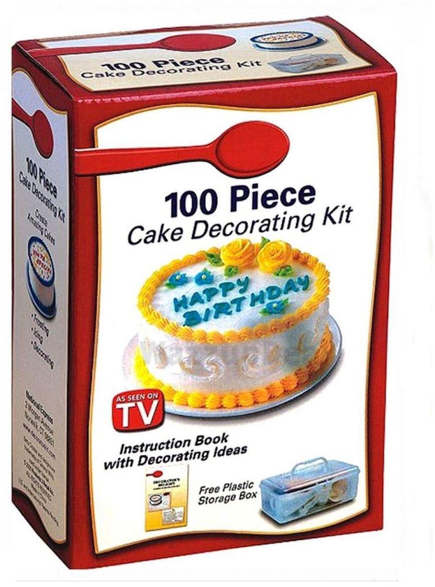 100-Piece Cake Decorating Kit With Storage Case Multicolour