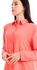Kady High Low Plain Buttoned Rayon Shirt - Red