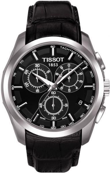 Tissot Swiss Made Men's Couturier Black Dial Leather Band Watch - T035.617.16.051.00