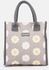 KitchenCraft Retro Flower Pattern 4 Litre Insulated Tote Cool Bag 40 H X 26 L X 10 W cm, Grey/White Combo