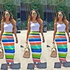 Fashion Stylish Scoop Neck Sleeveless Tank Top + High-Waisted Striped Skirt Women's Twinset - WHITE
