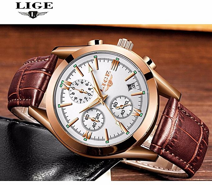 LIGE LIGE Watch Men Sport Quartz Fashion Leather Clock Mens Watches Top Brand Luxury Waterproof Business Watch Man Relogio Masculino 9839