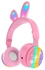 Brain Giggles - Foldable Rabbit On-Ear Wireless Bluetooth Headphone with Pop Bubbles (PINK)- Babystore.ae