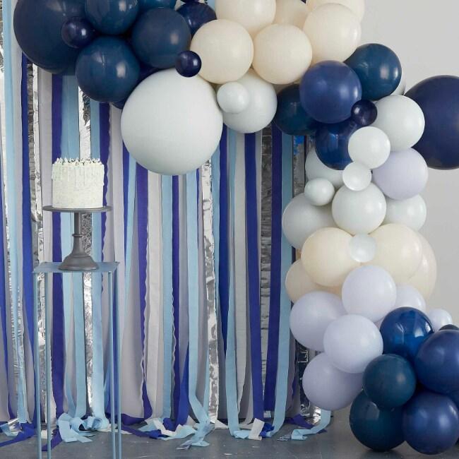 Balloon Arch &amp; Streamers backdrop