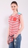 Striped Sleeveless Tee - Coral & White -L.W.RED