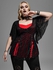 Gothic Mesh Jacquard Ring Lace-up Butterfly Sleeve 2 In 1 Top - 4x | Us 26-28