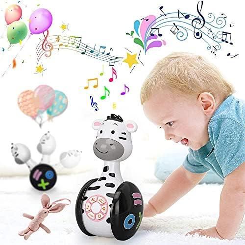 JOIL Music Toy,Baby Toy Toddler Toys,Music Story Book Toy,Roly-Poly Rattles Toys with Lights, Sounds and Music Cute Rattles Ring Bell Toys for 6 + Months Story Machine Infants Baby Tumbler