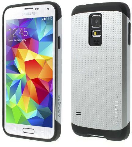 Slim Armor Series Case with Screen Protector for Samsung Galaxy S5 i9600 G900 – Black / Silver