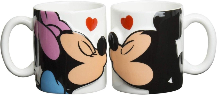 Cartoon Mickey & Minnie Kiss Mug 3D Couple Porcelain Mug (Set of 2) 300 ML