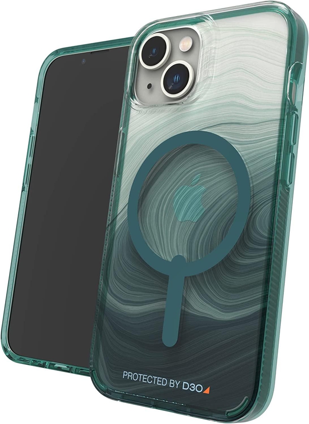 ZAGG 702010100 Gear4 Milan Snap Case for iPhone 14 Green Swirl