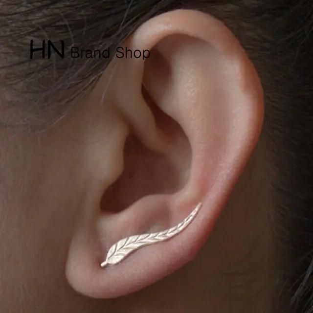 【Show Factory Price:Only Buy 3 Orders or More 3 Orders Can Shipment In Our Shop 】HN Brand-1 pair/Set New Beautiful Hot Long Metal tree leaves stud earrings Women Jewellery
