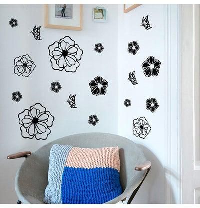 Floral Flowers Wall Sticker Multicolour