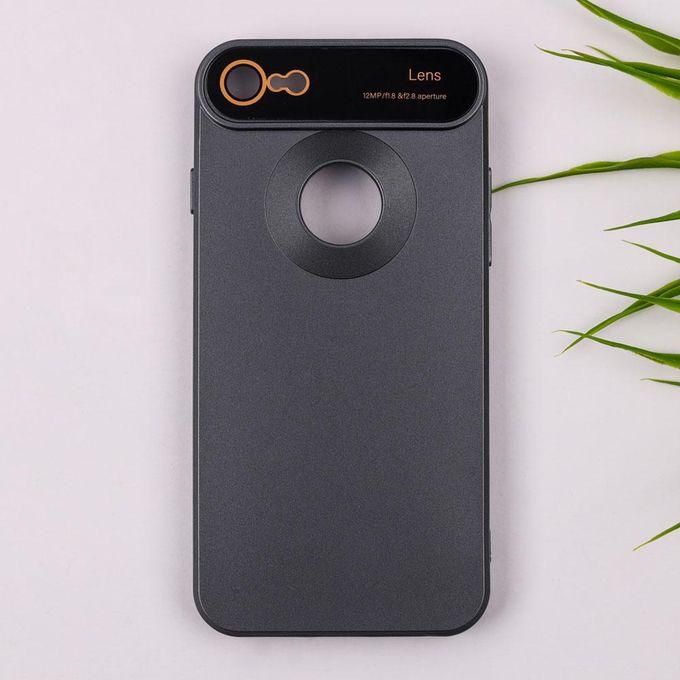 Iphone 7G - Metallic Color Silicone Cover With Camera Lens Protector - Grey