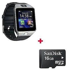 Generic Latest DZ09 Smart Watch Phone For Android And Apple With Free 16gb Memory Card- Silver Black
