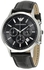 Emporio Armani AR2447 Leather Watch - Black