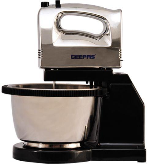 Geepas GHM6697 Chromed Body Hand Mixer with Bowl (Silver and Black)