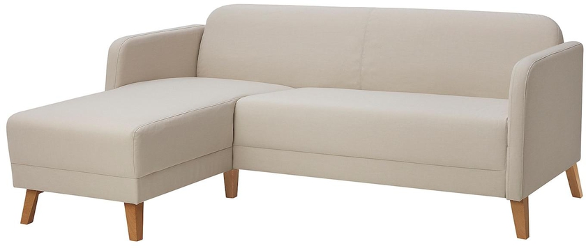 LINANÄS 3-seat sofa - with chaise longue/Vissle beige