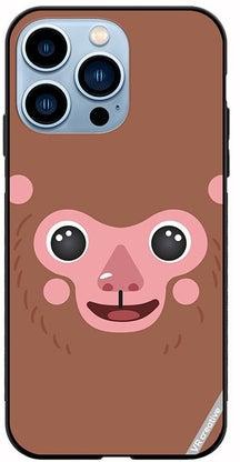 Protective Case Cover For Apple iPhone 14 Pro Monkey Cartoon Face Design Multicolour