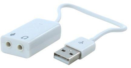 White USB 2.0 Virtual 7.1 Channel Audio Sound Card Adapter Sound Cards For Laptop PC