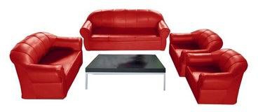 طقم أريكة ماب مقسمة إلى 7 مقاعد أحمر