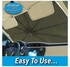 Car sunshade is foldable and easy to use/storage to protect the front of the car from sun reflection.